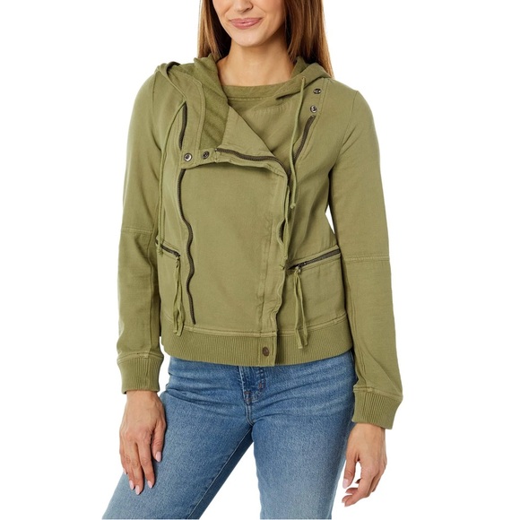 We The Free Free People Carmen Moto Jacket in Olive Sparrow - XS - Picture 2 of 16